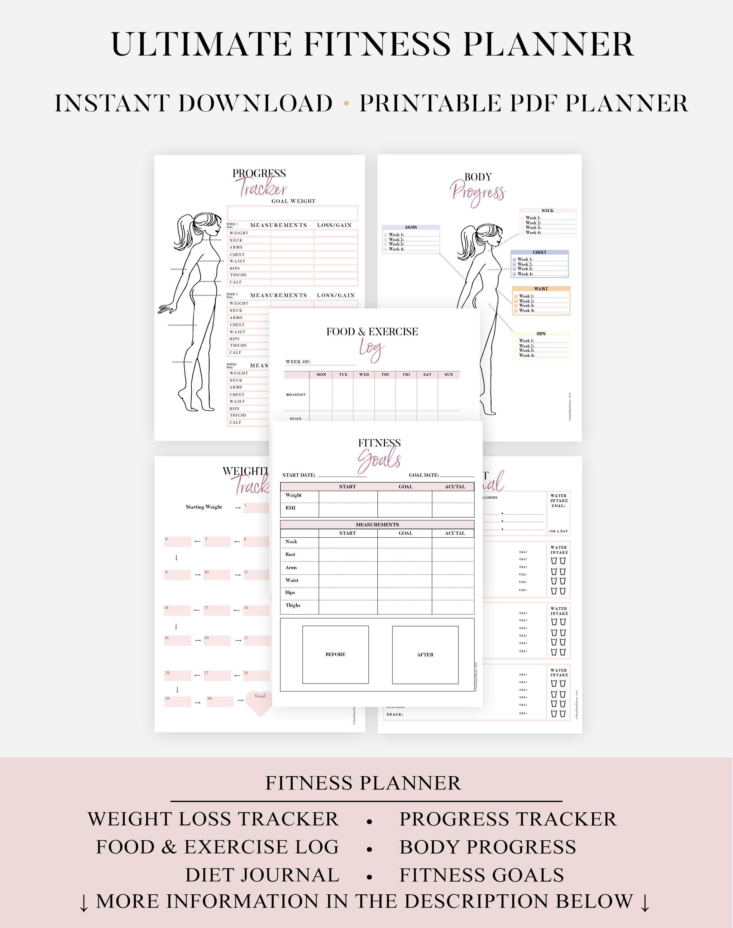 Ultimate Fitness Planner Printable Health planner Bundle | Etsy -   19 fitness Challenge template ideas