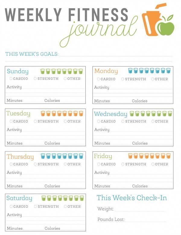 FREE Printable Fitness Journal -   19 fitness Challenge template ideas