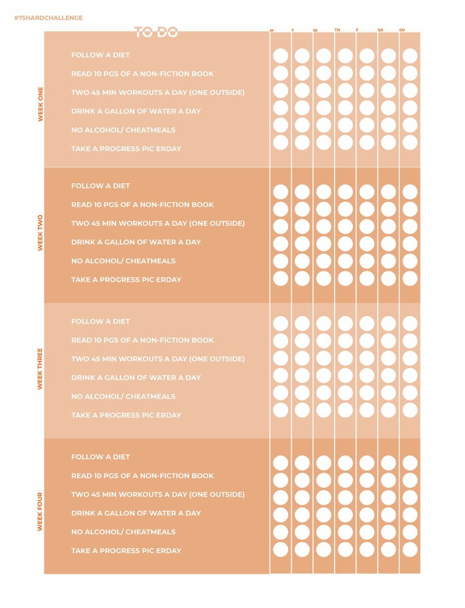 #75hardchallenge tracker -   19 fitness Challenge template ideas