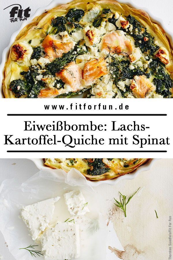 Lachs-Kartoffel-Quiche mit Spinat Rezept - FIT FOR FUN -   19 fitness Rezepte spinat ideas