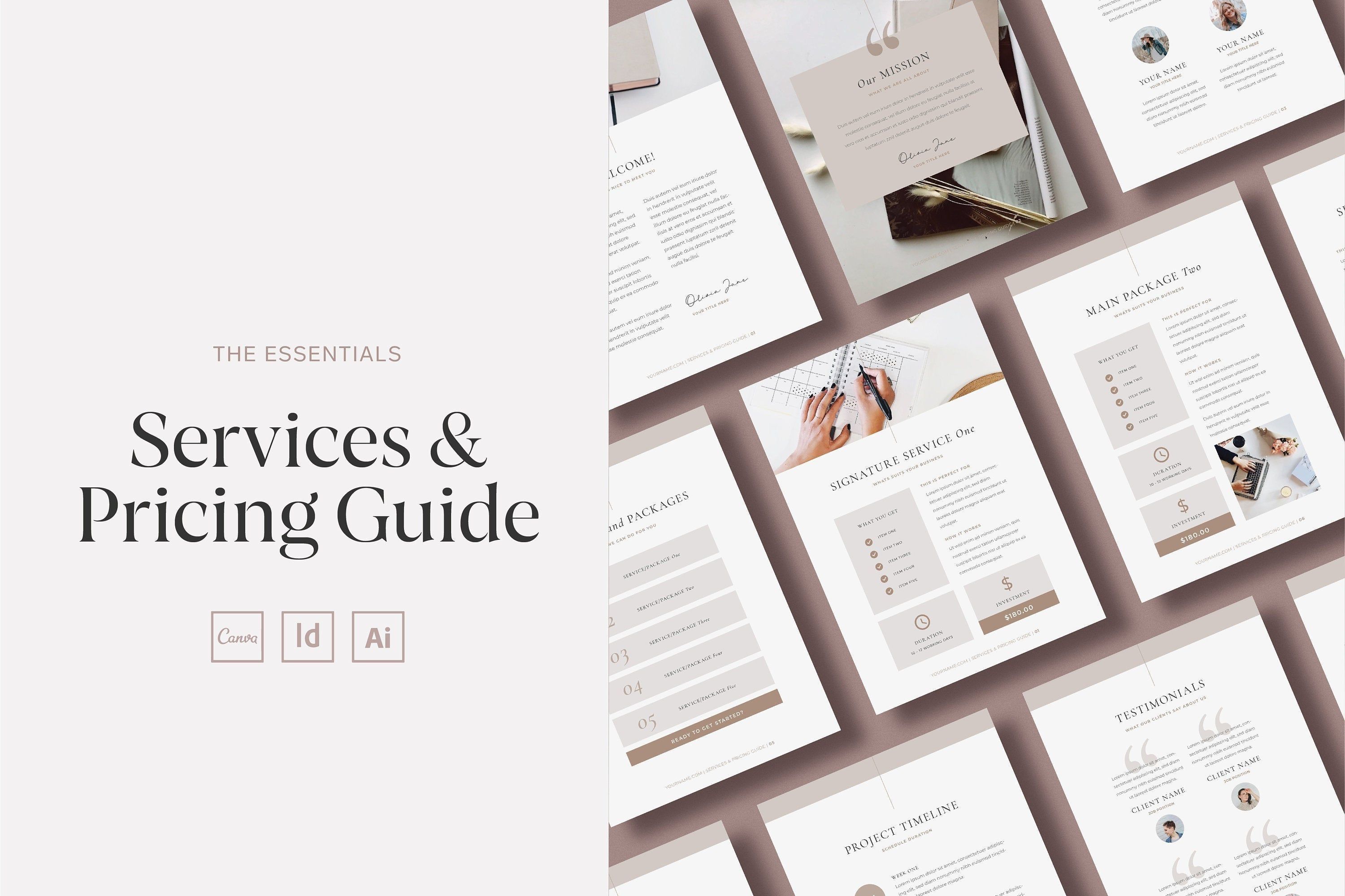 Services and Pricing Guide Template | Canva Template | Branding | Welcome Guide Template | For Designers & Photographers -   19 style Guides template ideas