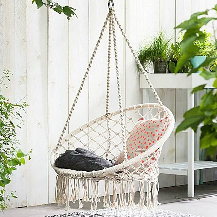 Dutra Macrame Chair Hammock -   20 diy Bedroom chair ideas