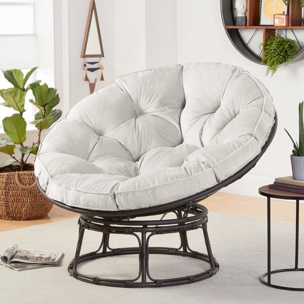 Better Homes & Gardens Papasan Chair with Fabric Cushion, Pumice Gray -   20 diy Bedroom chair ideas