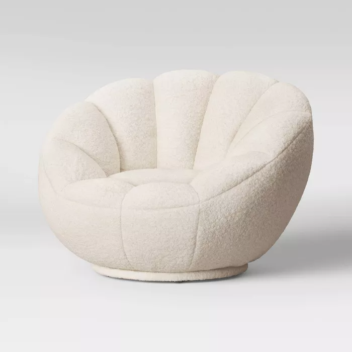 Low-Profile Swivel Tulip Chair White Sherpa - Room Essentials -   20 diy Bedroom chair ideas