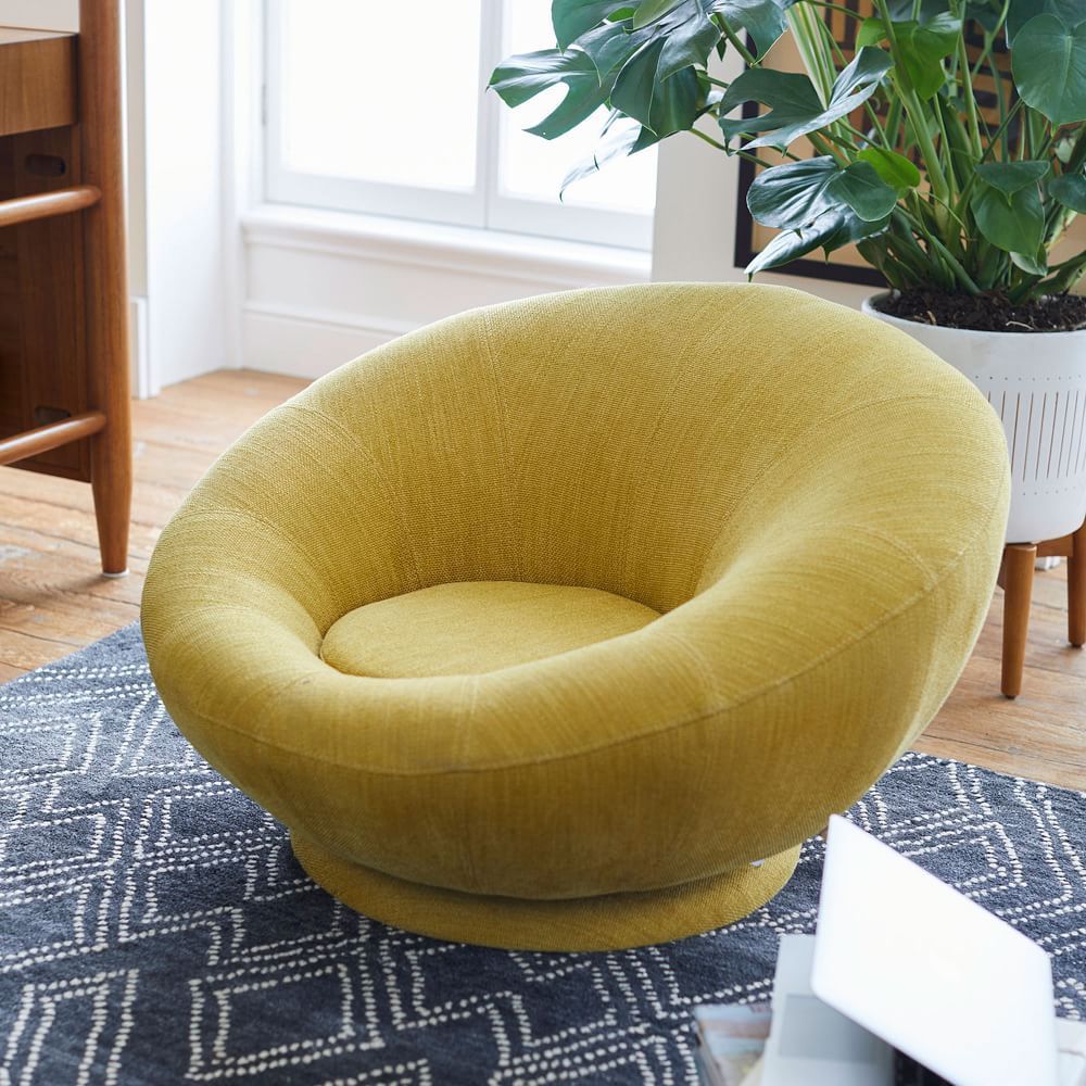 Groovy Swivel Chair, Dark Horseradish -   20 diy Bedroom chair ideas