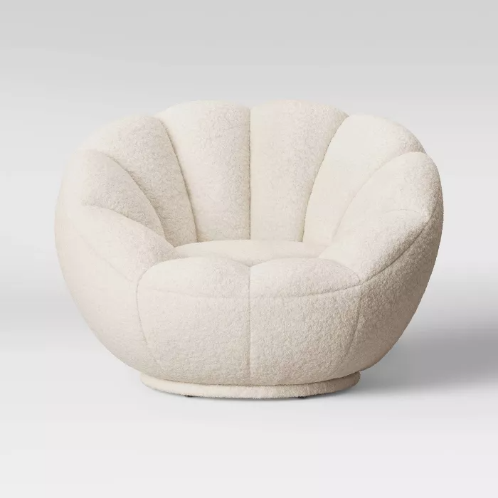 Low-Profile Swivel Tulip Chair White Sherpa - Room Essentials -   20 diy Bedroom chair ideas