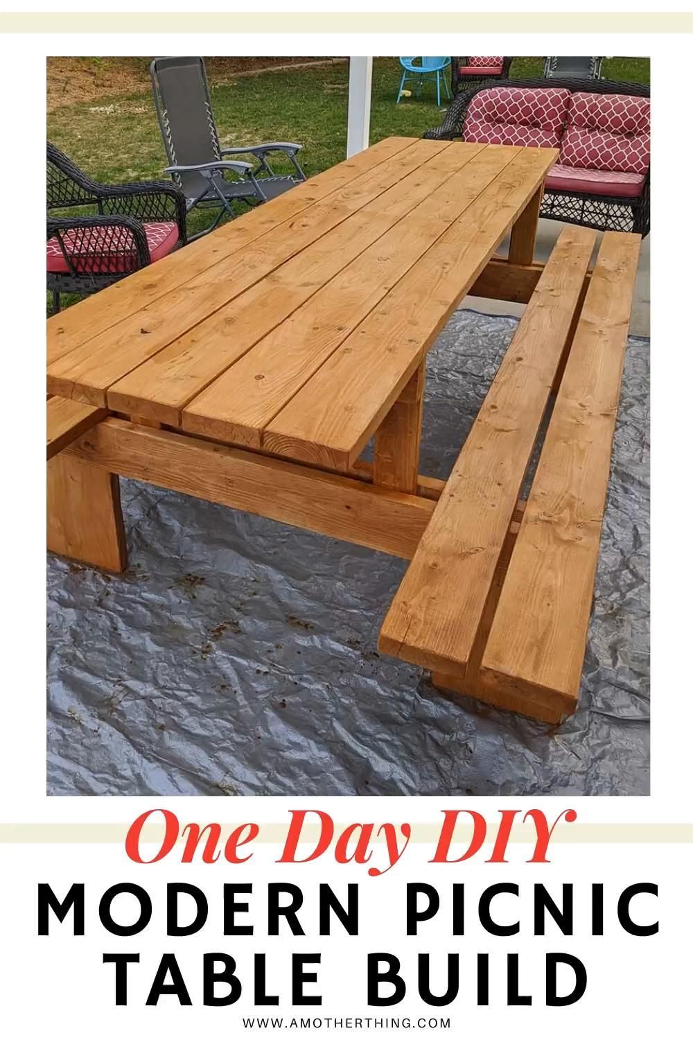 Easy Beginner DIY - Modern Picnic Table -   21 diy Outdoor table ideas