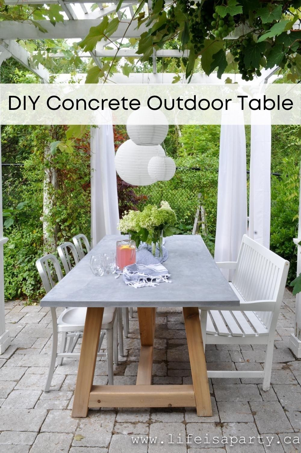 DIY Concrete Outdoor Table -   21 diy Outdoor table ideas