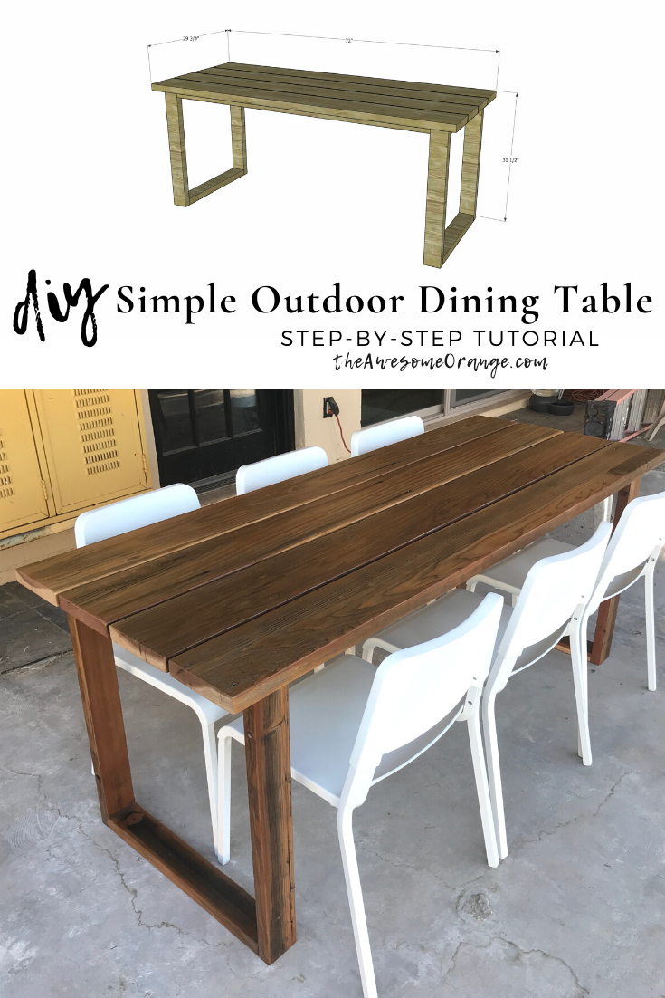 DIY Simple Outdoor Dining Table — the Awesome Orange -   21 diy Outdoor table ideas