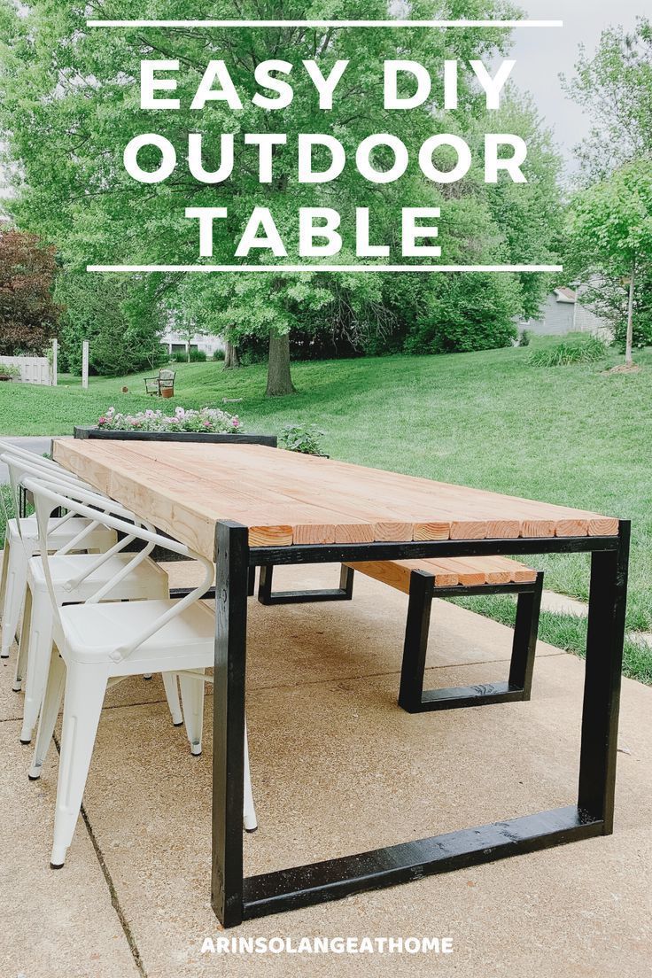 Easy DIY Outdoor Table - arinsolangeathome -   21 diy Outdoor table ideas