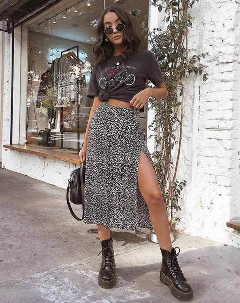 Saika Midi Skirt in Rar Leopard Brown -   23 style Inspiration college ideas