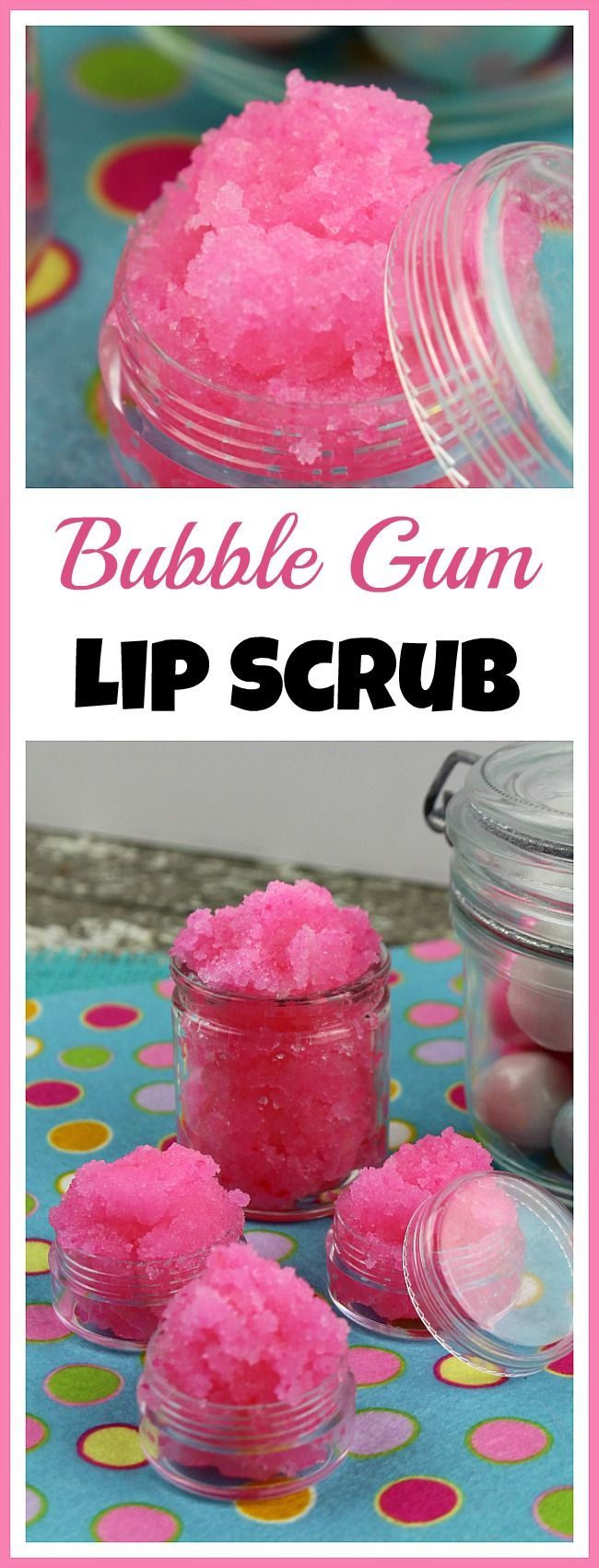 DIY Bubble Gum Lip Scrub- Exfoliating Lip Scrub- A Cultivated Nest -   25 beauty DIY kids ideas
