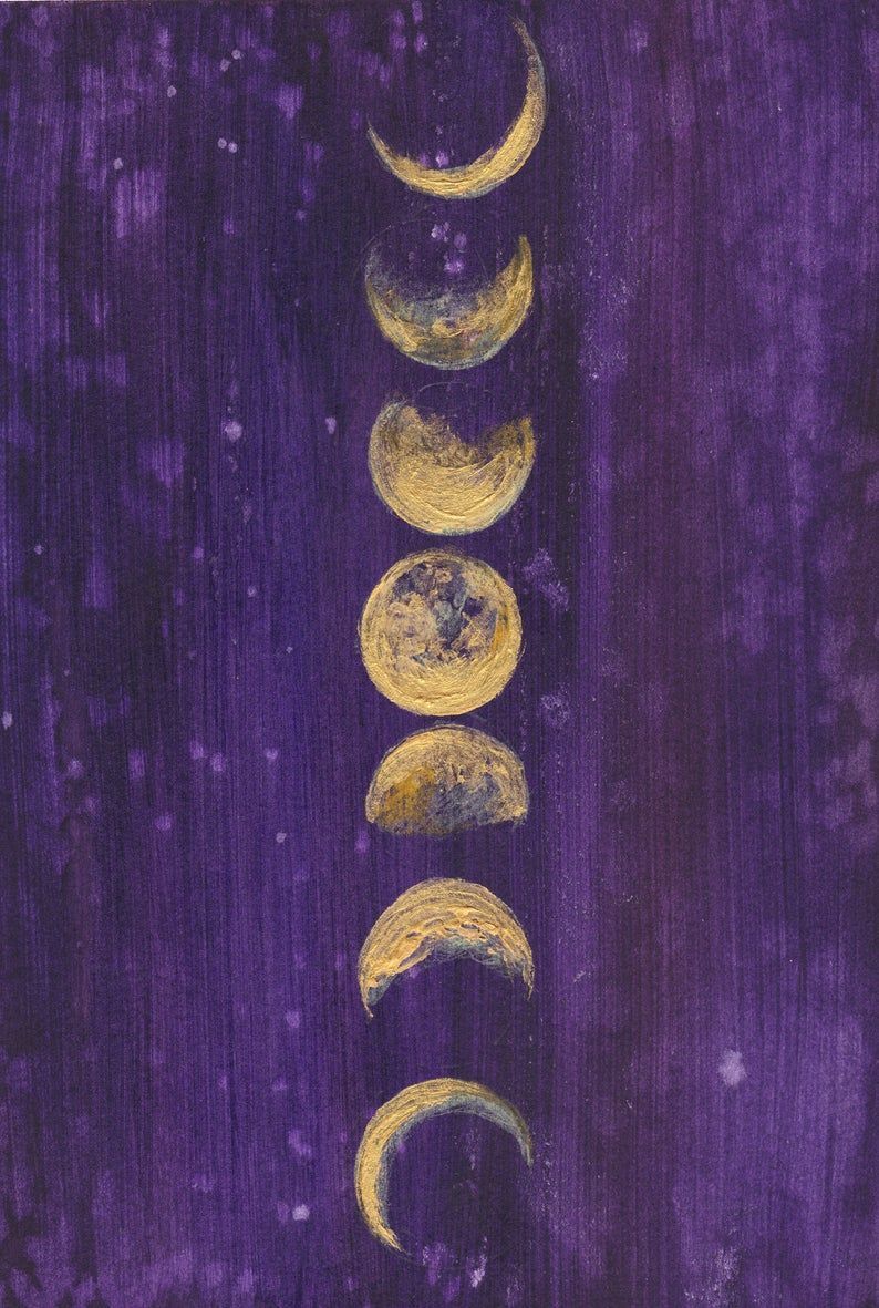 Moon Phases Canvas Print - Boho Wall Art - Bohemian Home Decor - Watercolor Painting - Luna - Living -   14 beauty Art moon ideas
