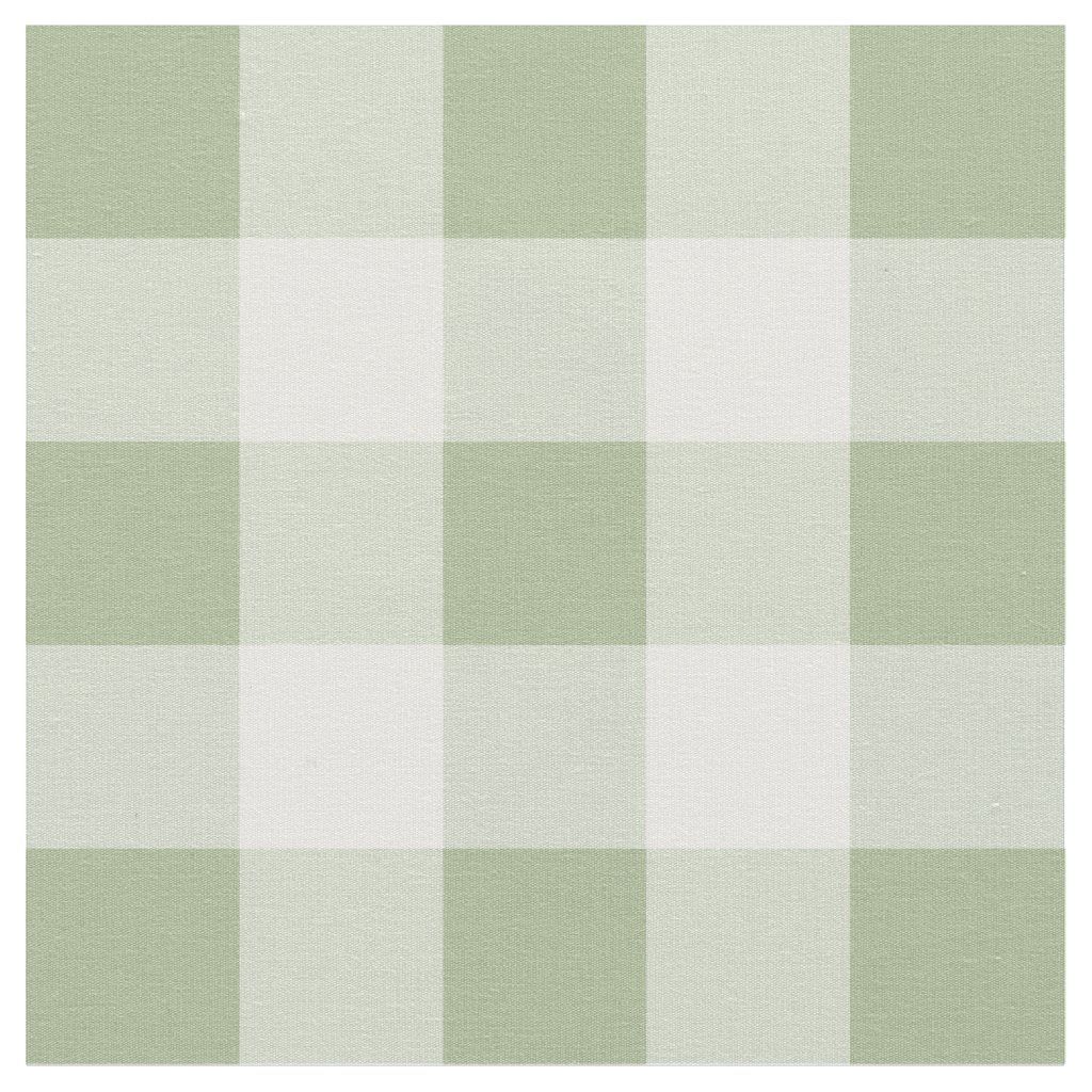Sage Green and White Gingham Pattern Fabric -   16 sage green aesthetic ideas