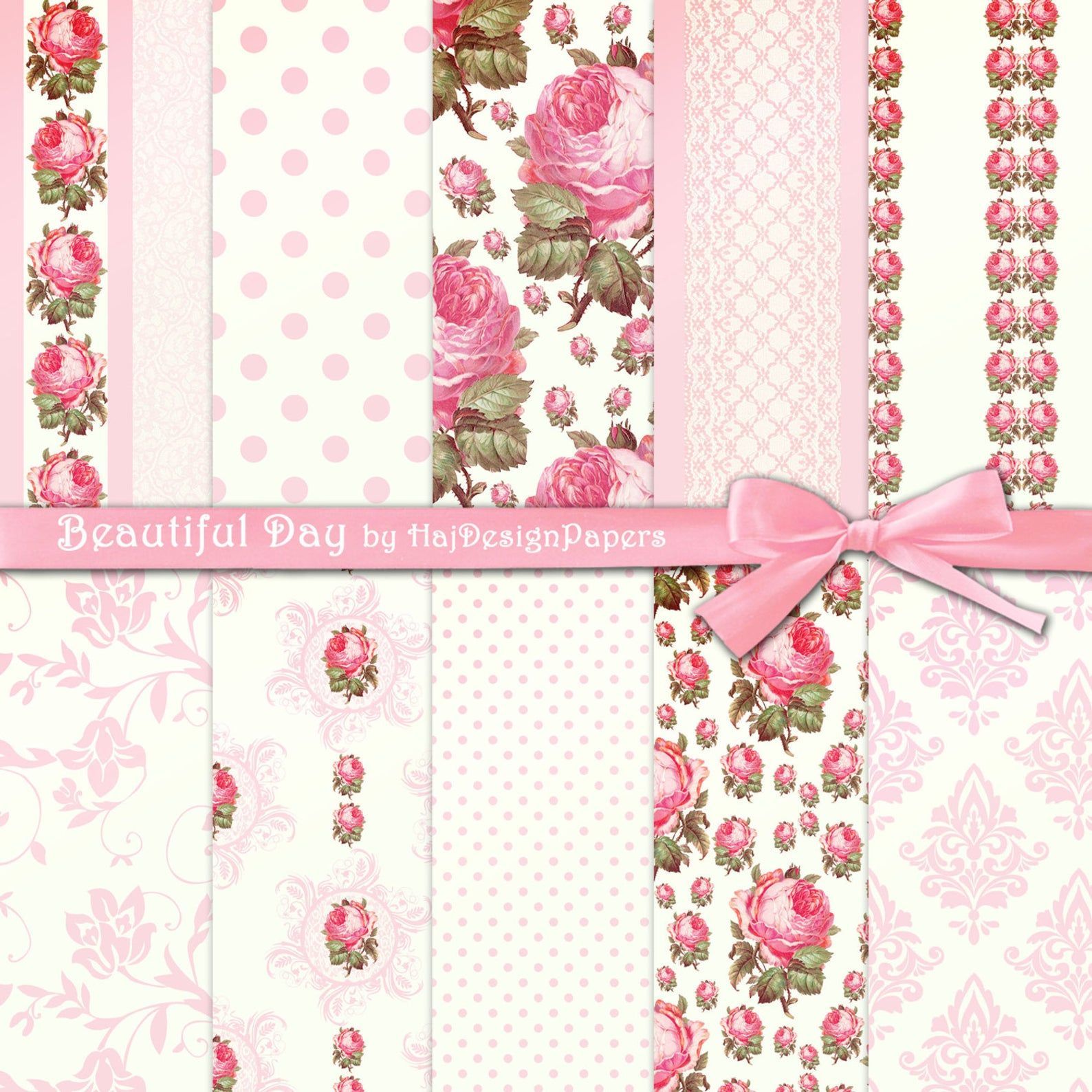 Shabby chic digital paper : 