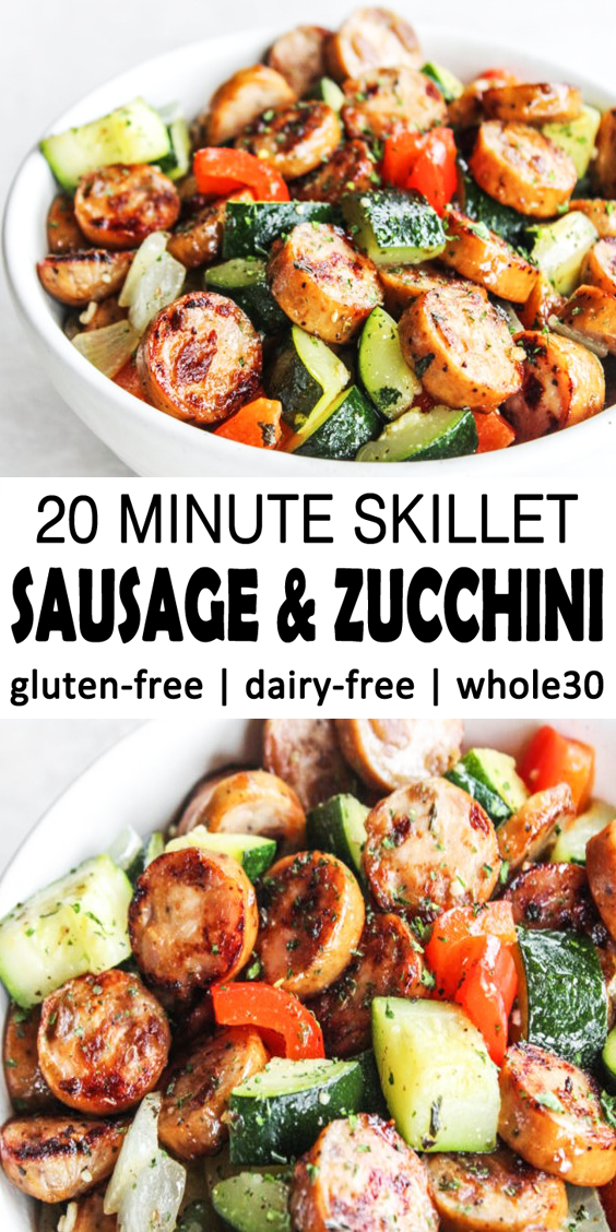 20 Minutes Skillet Sausage and Zucchini Recipe -   17 dinner recipes healthy for two ideas