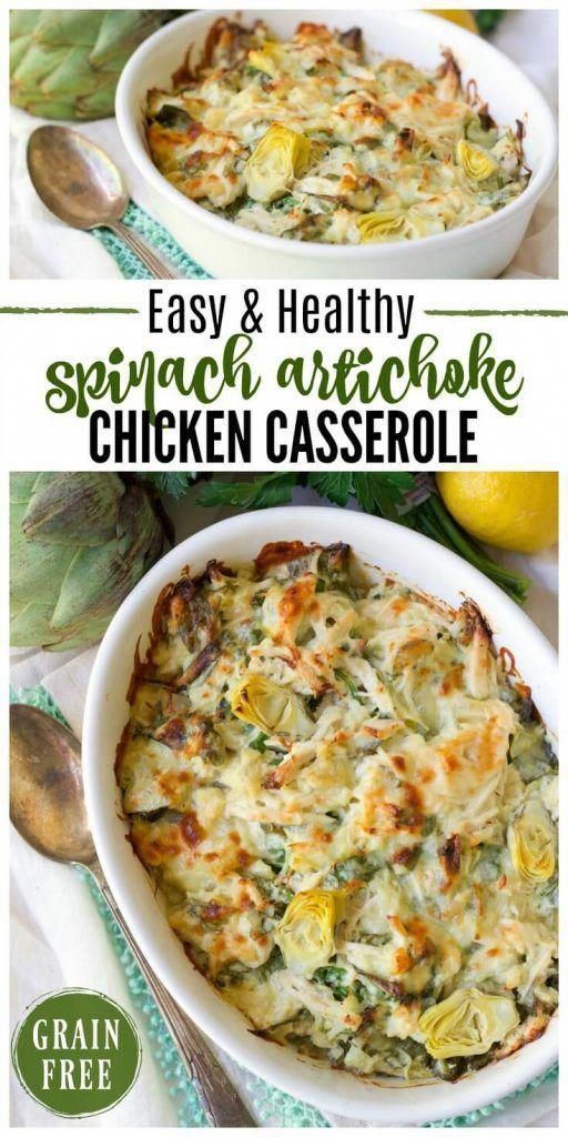 Healthy Spinach Artichoke Chicken Casserole | Recipes to Nourish -   17 dinner recipes healthy for two ideas