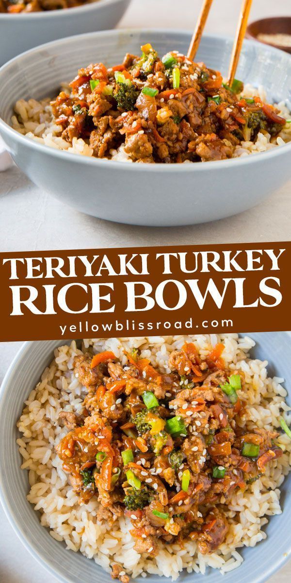 Teriyaki Turkey Rice Bowls -   17 dinner recipes healthy for two ideas