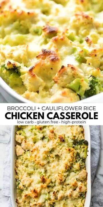 Broccoli Cauliflower Rice Chicken Casserole - Low Carb Casserole Recipes -   17 dinner recipes healthy for two ideas