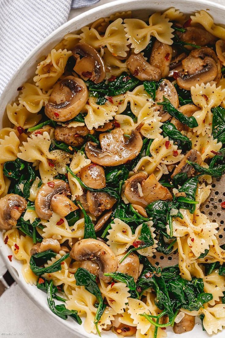 Parmesan Spinach Mushroom Pasta Skillet -   17 dinner recipes healthy for two ideas