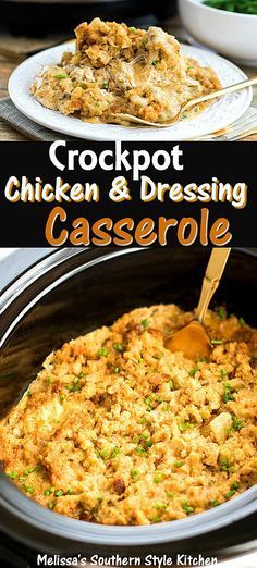 Crockpot Chicken and Dressing Casserole -   17 dressing recipes thanksgiving crock pot ideas