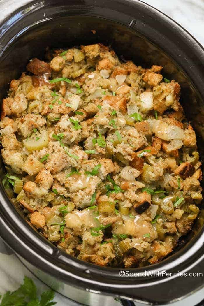 Crock Pot Stuffing - Spend With Pennies -   17 dressing recipes thanksgiving crock pot ideas