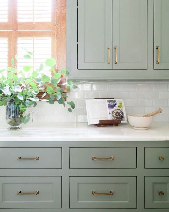 The Best Green Paint Colors -   17 sage green kitchen cabinets ideas