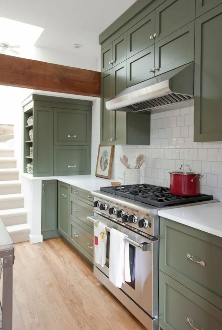 A Fresh Paint Color We Love For The Kitchen (So, NO, It's Not White, Blue or Black) -   17 sage green kitchen cabinets paint ideas