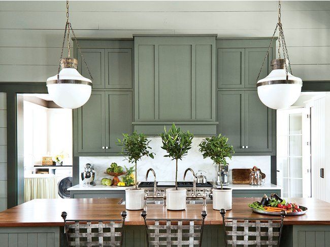 7 Paint Colors We're Loving for Kitchen Cabinets in 2020 -   17 sage green kitchen cabinets paint ideas