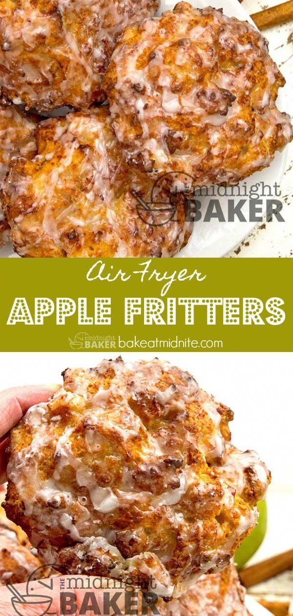 Air Fryer Apple Fritters - The Midnight Baker -   18 air fryer recipes easy dessert ideas