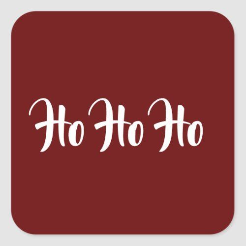 Festive Ho Ho Ho Red Christmas Typography Square Sticker -   18 christmas wallpaper red ideas