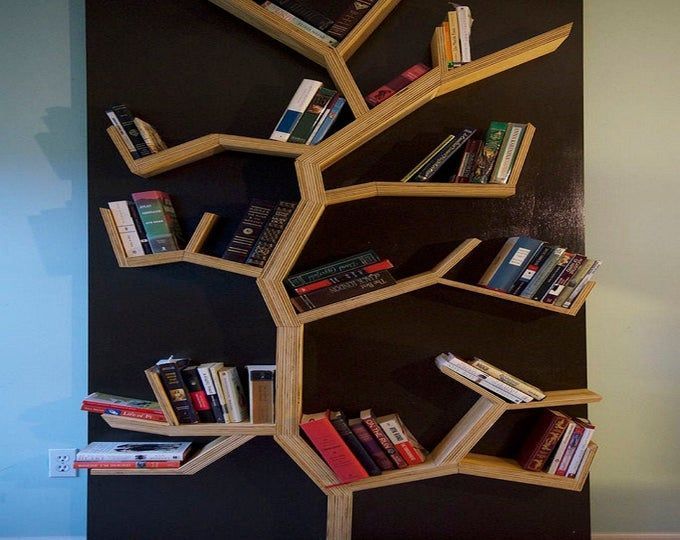 Tree branch bookshelf -   18 diy Bookshelf cheap ideas