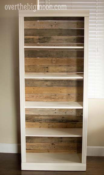 Pallet Backed Bookshelf -   18 diy Bookshelf cheap ideas