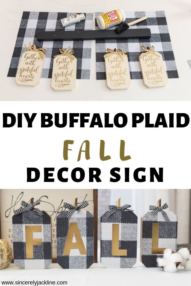 DIY Buffalo Plaid Fall Decor Sign -   18 diy Dollar Tree fall ideas