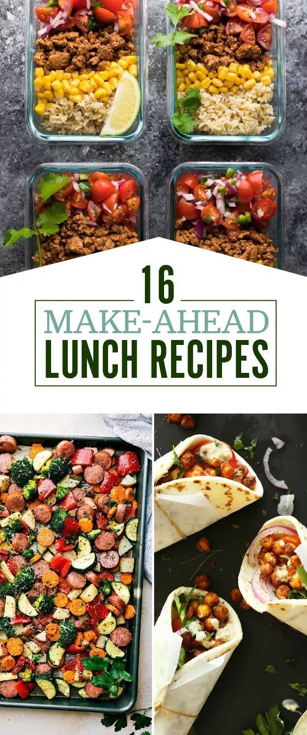 16 Make-Ahead Lunch Recipes That Are Perfect For Bringing To Work -   18 meal prep recipes healthy work lunches ideas