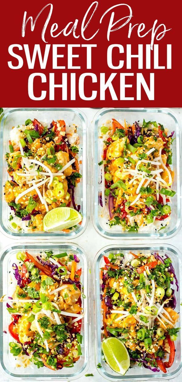 Sweet Chili Chicken Meal Prep Bowls | The Girl on Bloor -   18 meal prep recipes healthy work lunches ideas