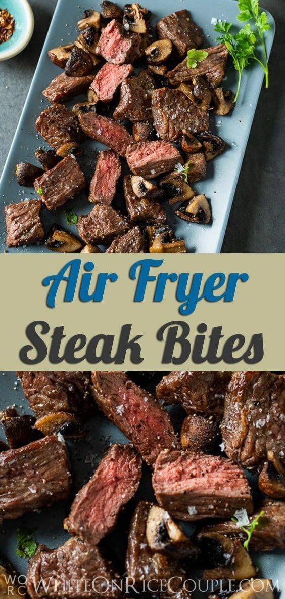 Best Air Fryer Steak Bites Recipe with Mushrooms SUPER DELICOUS! -   19 air fryer recipes easy ideas