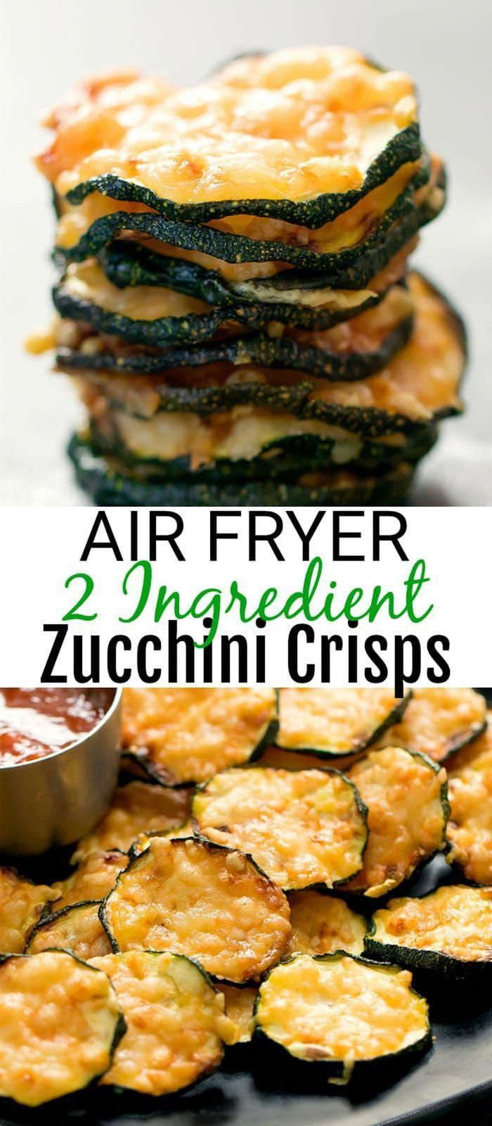 Air Fryer 2 Ingredient Parmesan Zucchini Crisps -   19 air fryer recipes easy ideas