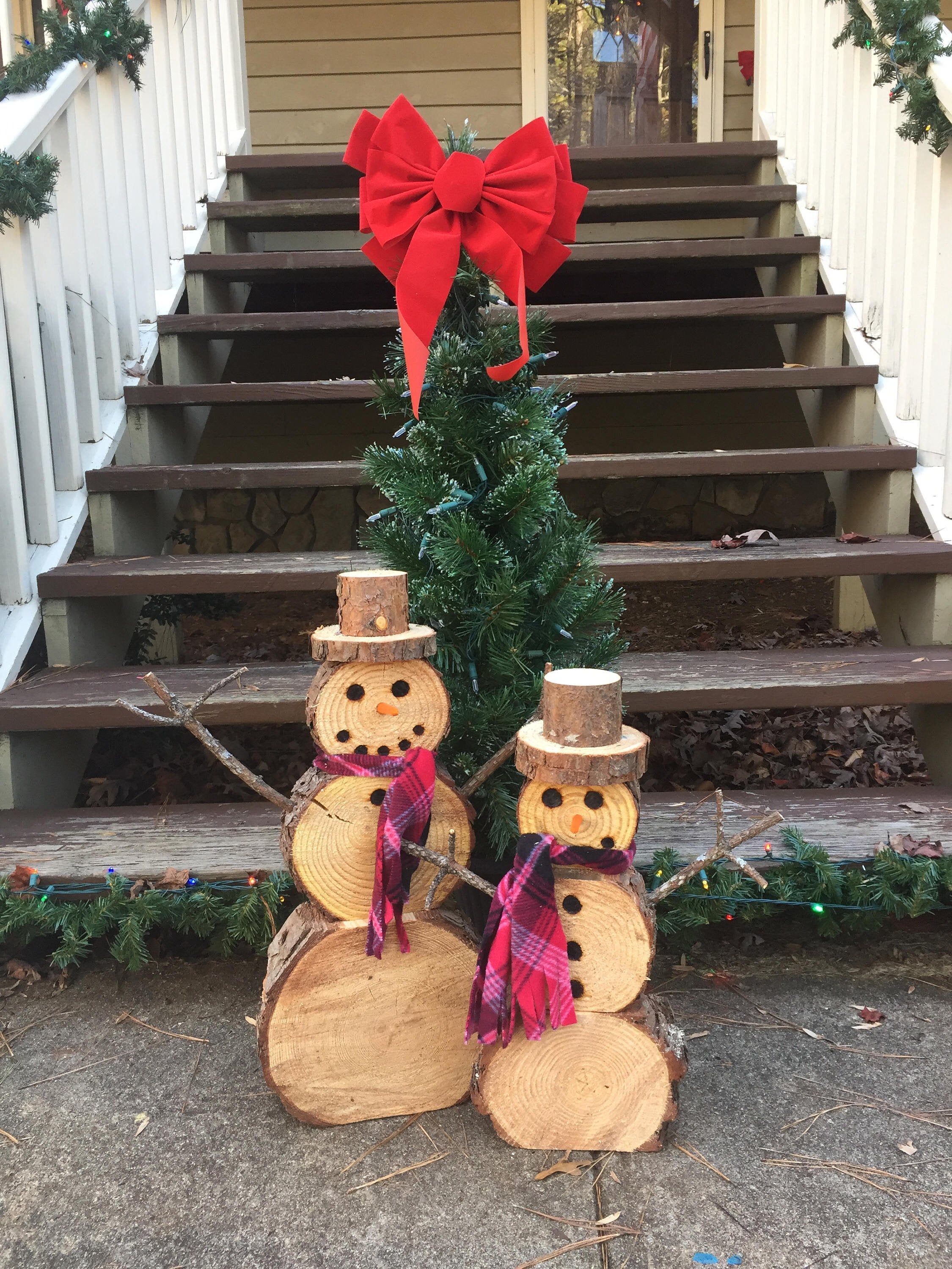 Medium Wood Slice Snowman Christmas Decor | Etsy -   19 christmas decorations diy crafts ideas