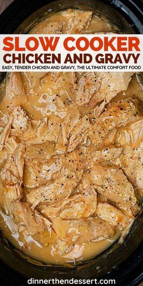 Slow Cooker Chicken Breast with Gravy Recipe - Dinner, then Dessert -   19 dinner recipes easy crockpot ideas