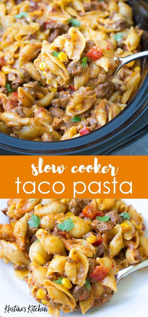 Easy Slow Cooker Taco Pasta -   19 dinner recipes easy crockpot ideas