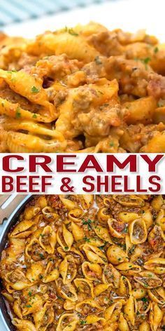 Creamy Beef and Shells [Video] - Sweet and Savory Meals -   19 dinner recipes for family ideas