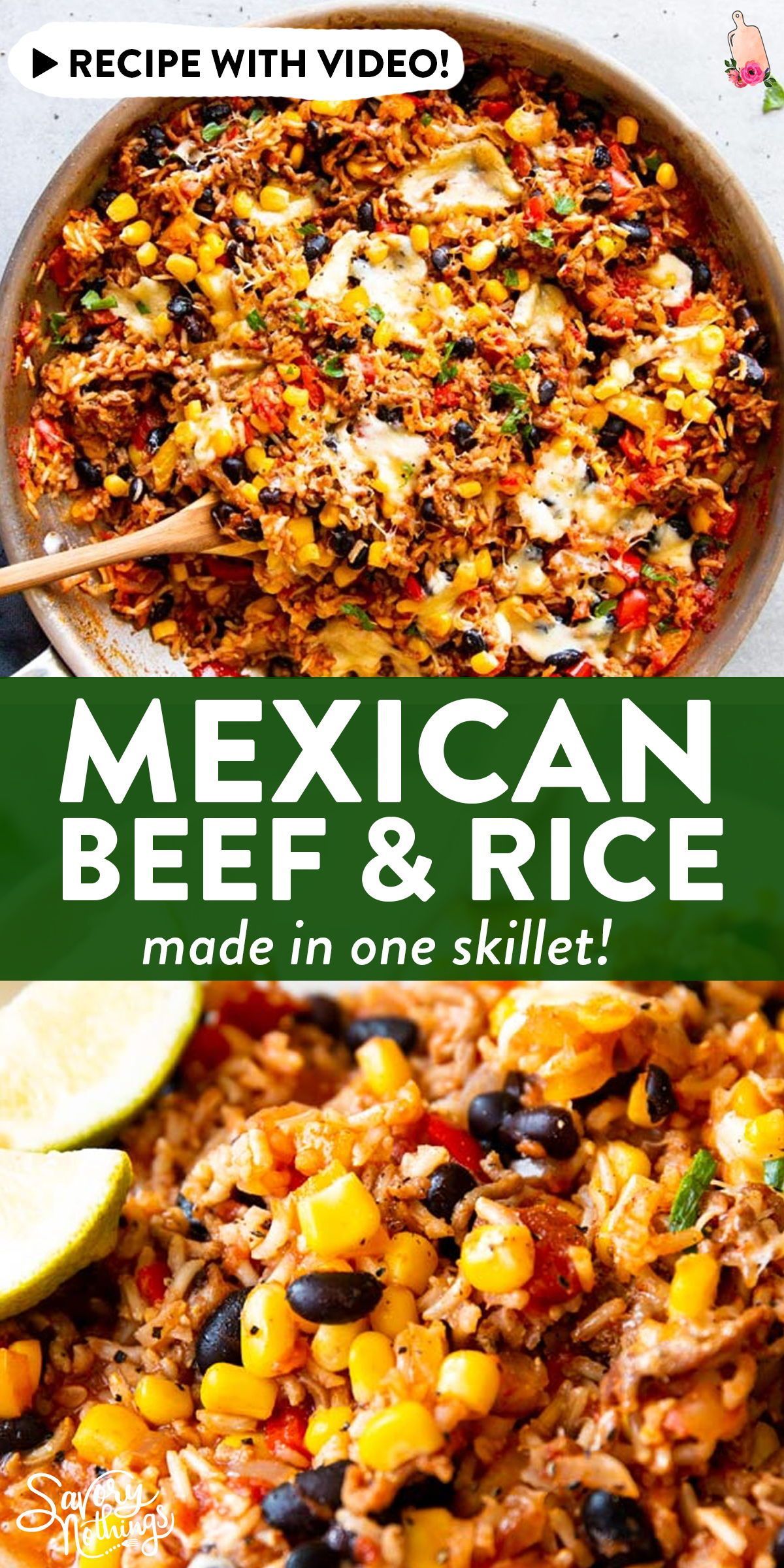 One Pot Mexican Beef and Rice Skillet -   19 dinner recipes with ground beef and rice ideas