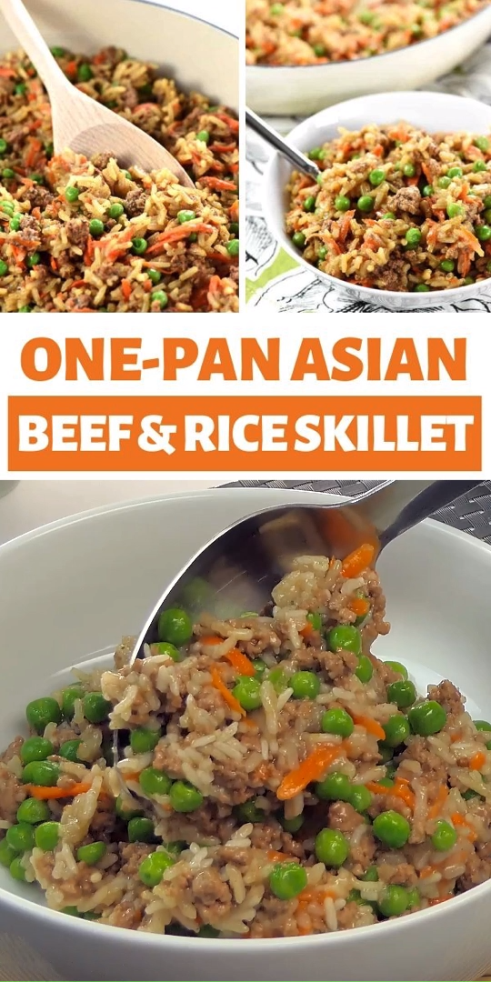 One-Pan Asian Beef & Rice Skillet -   19 dinner recipes with ground beef and rice ideas