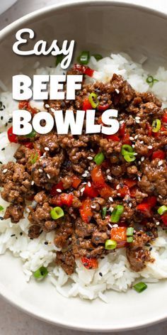 Easy Beef Bowls -   19 dinner recipes with ground beef quick ideas