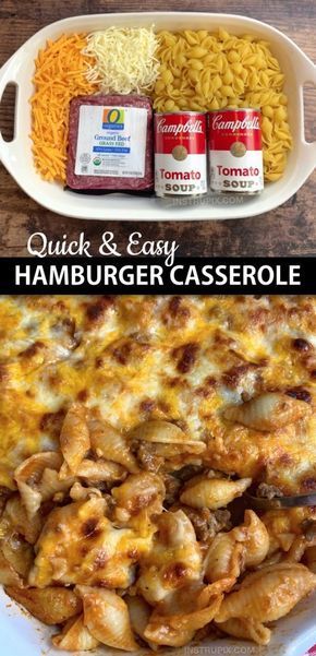 Easy Hamburger Casserole Recipe (4 Ingredients) -   19 dinner recipes with ground beef quick ideas