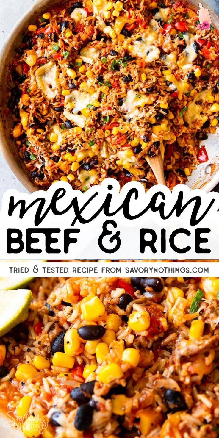 One Pot Mexican Beef and Rice Skillet -   19 dinner recipes with ground beef quick ideas