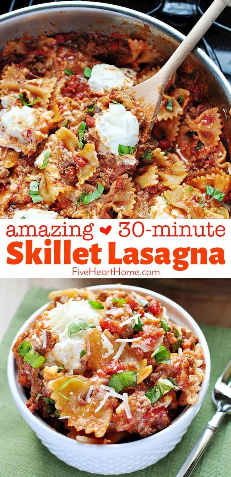 30-Minute Skillet Lasagna -   19 dinner recipes with ground beef quick ideas