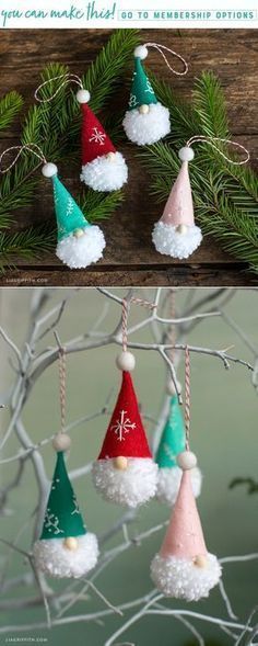 How to Make Pom-Pom Gnome Ornaments - Lia Griffith -   19 diy christmas decorations for kids ideas