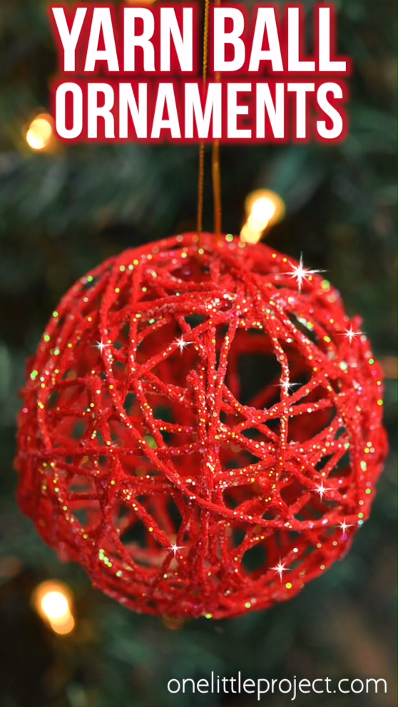 How to Make Glitter Ball Yarn Ornaments Using Balloons -   19 diy christmas decorations for kids ideas